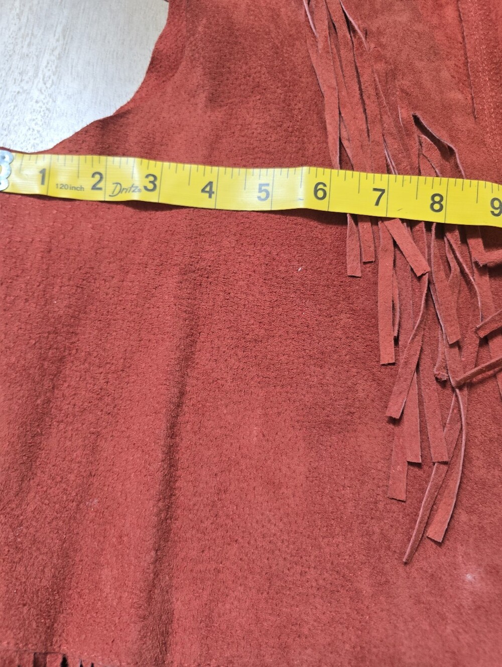Forever 21 Genuine Suede Fringe Vest - Burnt Orange Western Boho - Size L - Picture 12 of 12